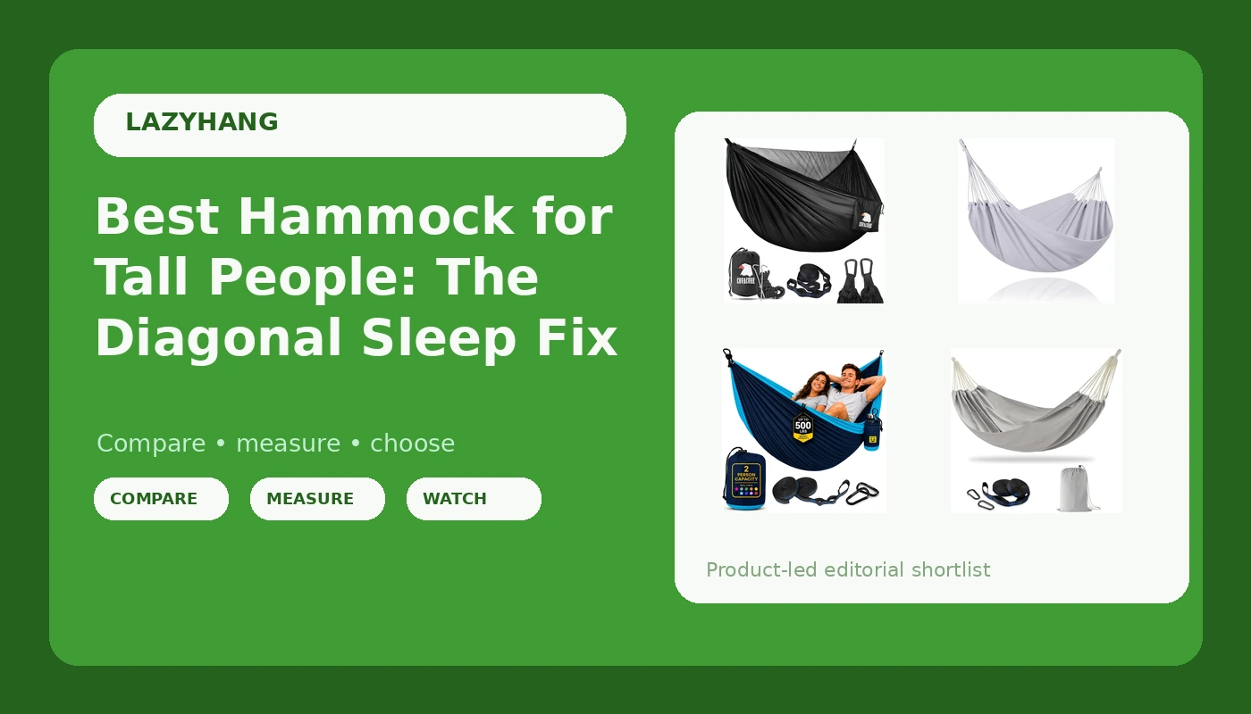 Best Hammock for Tall People: The Diagonal Sleep Fix - LazyHang review with measurements and honest opinion