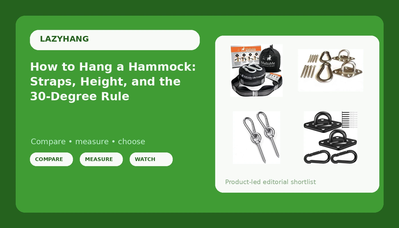 How to Hang a Hammock: Straps, Height, and the 30-Degree Rule - LazyHang review with measurements and honest opinion