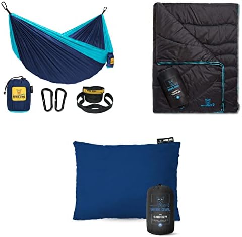 Wise Owl Outfitters Camping Hammock, up to 500lbs Portable Hammock with Tree Straps - Travel, Backpacking, Hiking, Outdoors Camping Gear - Single or Double