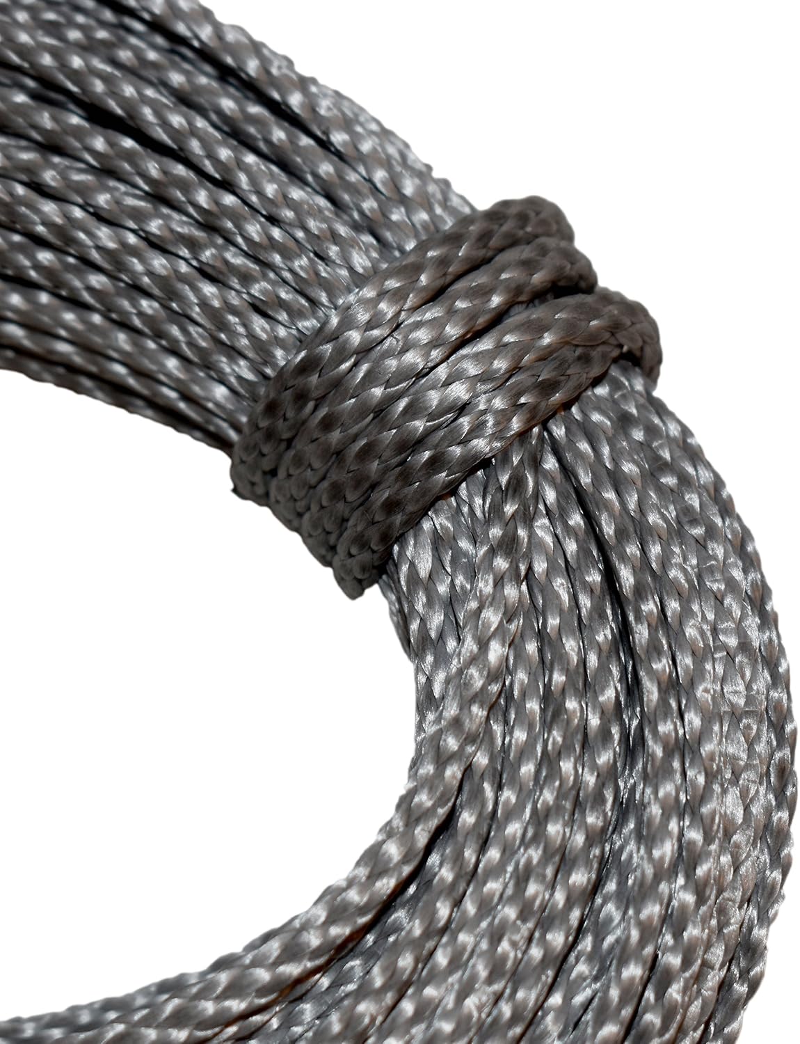 Samson Amsteel Blue Rope 1/4" Strong Dyneema Fiber, 8600 lb Tensile Strength, Torque Free, Low Stretch, 12 Strand, Easy to Splice, Wire Replacement and More (1/4" x 25', Silver)