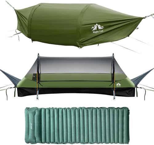 Night Cat Flat Lay Hammock: Non-Rolling Hammock Tent for Adults 1 Person 330LBS